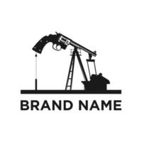 création de logo de mine de pétrole vecteur