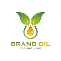 concept de logo d'huile verte vecteur