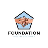 logo d'illustration d'institution caritative ou de fondation vecteur