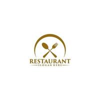 modèle de logo de restaurant sur fond blanc vecteur