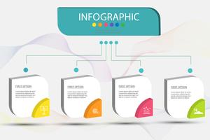 Modèle de conception Business élément de graphique infographique 4 étapes avec date de lieu pour les présentations, vecteur EPS10.
