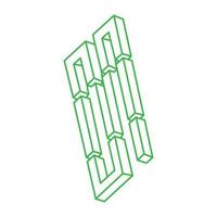 objets impossibles. logo d'illusion d'optique. Illustration 3D. géométrie. vecteur