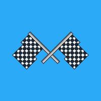 drapeau de course en pixel art vecteur