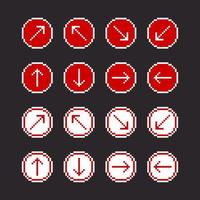 autocollants de flèches rouges dans le style pixel art vecteur