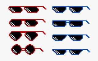 lunettes de soleil élégantes dans un style pixel art vecteur