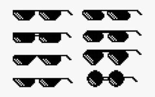 lunettes de soleil au design pixel art vecteur