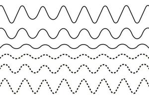 zigzag de trait d'onde de ligne. vecteur isolé sur fond blanc