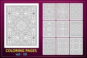 conception de page de coloriage mandala kdp. coloriage fond de mandala. modèle de livre de coloriage floral noir et blanc. vecteur