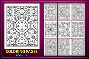 coloriage mandala intérieur kdp. coloriage fond de mandala. motif oriental, illustration vectorielle. islam, arabe, indien, fond de page de coloriage de mandala. vecteur