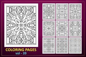 coloriage mandala intérieur kdp. coloriage fond de mandala. motif oriental, illustration vectorielle. islam, arabe, indien, fond de page de coloriage de mandala. vecteur