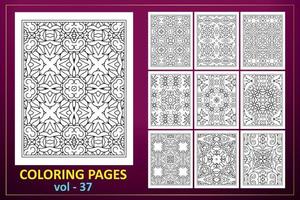 coloriage mandala intérieur kdp. coloriage fond de mandala. motif oriental, illustration vectorielle. islam, arabe, indien, fond de page de coloriage de mandala. vecteur