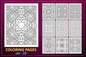 conception de page de coloriage mandala kdp. coloriage fond de mandala. modèle de livre de coloriage floral noir et blanc. vecteur