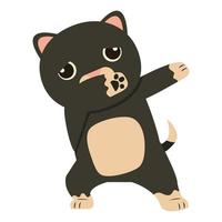 icône de signe de danse de chat mignon dab vecteur