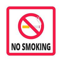 aucun signe de fumer. icône de signe interdit isolé sur illustration vectorielle fond blanc vecteur
