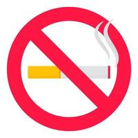 aucun signe de fumer. icône de signe interdit isolé sur illustration vectorielle fond blanc vecteur
