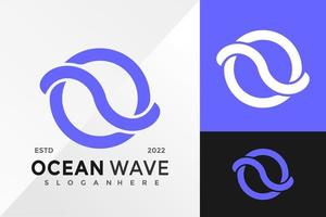 lettre n modèle d'illustration vectorielle de conception de logo d'onde océanique vecteur