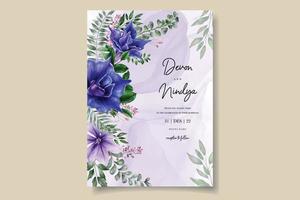 invitation de mariage avec une belle décoration florale vecteur