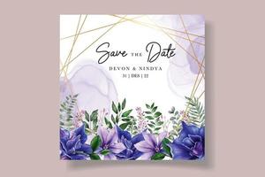 invitation de mariage avec une belle décoration florale vecteur