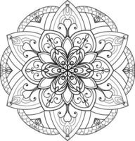 vecteur gratuit de mandala de fleur circulaire sur blanc