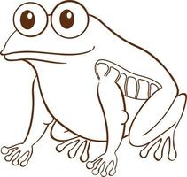 grenouille dans un style simple doodle sur fond blanc vecteur
