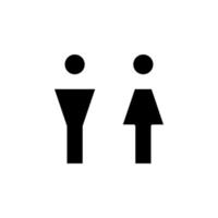 sexe, signe, homme, femme, modèle de logo d'illustration vectorielle d'icône solide droite. adapté à de nombreuses fins. vecteur