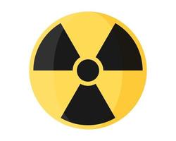 symbole jaune rond de contamination radioactive, de danger nucléaire et d'arme. vecteur