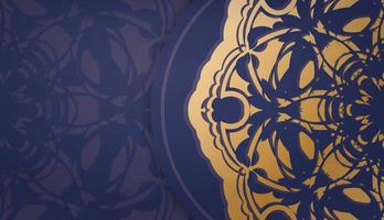 bannière bleu foncé avec des ornements en or indien pour la conception sous votre logo ou votre texte vecteur