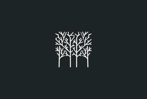 forêt d'arbres de plantes géométriques minimalistes simples pour vecteur de conception de logo d'environnement de parc de jardin