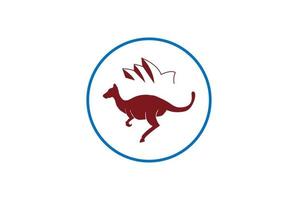 kangourou australien avec l'opéra de sydney insigne timbre étiquette logo design vecteur