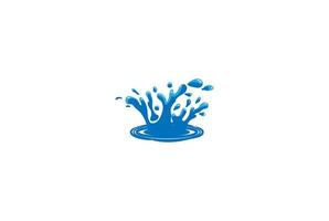eau bleue peinture lait liquide éclaboussure d'huile vague logo design vecteur