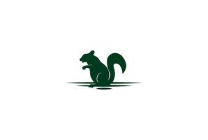 vecteur de conception de logo silhouette écureuil rétro vintage