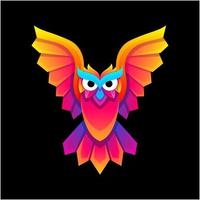 création de logo coloré hibou créatif vecteur