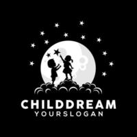 illustration de conception de logo de rêve d'enfant vecteur