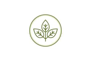 vecteur de conception de logo de jardin de plantes à feuilles rétro vintage
