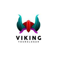 vecteur de conception de logo casque viking