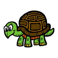 Illustration de tortue mignon dessin animé vecteur