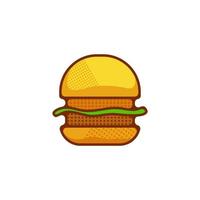 logos, icônes, autocollants et t-shirts de mascotte de burger vecteur