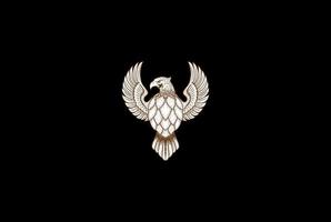 vintage eagle hawk falcon avec hop pour la bière artisanale brassage brasserie étiquette logo design vecteur