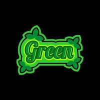 modèle de conception de logo vert texte coloré vecteur
