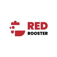 création de logo de coq rouge vecteur