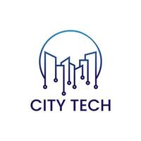 création de logo de technologie de la ville vecteur