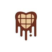 création de logo d'amour au chocolat vecteur