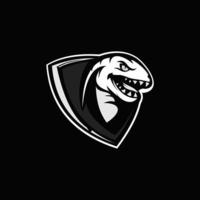 logo mascotte tête de dinosaure vecteur