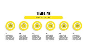modèle d'infographie en 5 étapes de cercle jaune vecteur