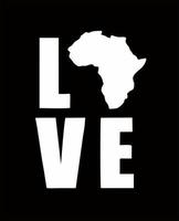 écrire l'amour avec le logo du continent africain