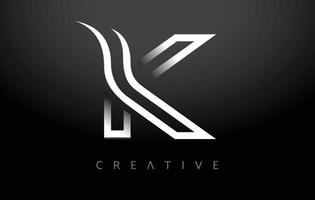 k logo lettre icône monogramme. conception de lettre k avec monogramme de ligne blanche et look créatif moderne minimaliste vecteur
