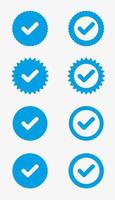 ensemble d'icônes de vérification d'approbation de vecteur bleu