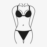 illustration vectorielle de corps féminin mince icône de figure de femme maigre isolée sur fond blanc. vecteur