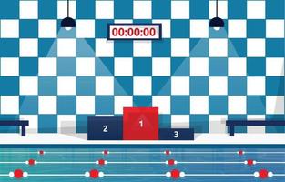 piscine couloir de nage sport champion podium compétition illustration plate vecteur