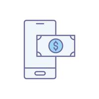 icône de paiement mobile en ligne vecteur